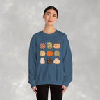 Whimsical Autumn Pumpkins Gildan Unisex Heavy Blend™ Crewneck Sweatshirt for Fall, Thanksgiving