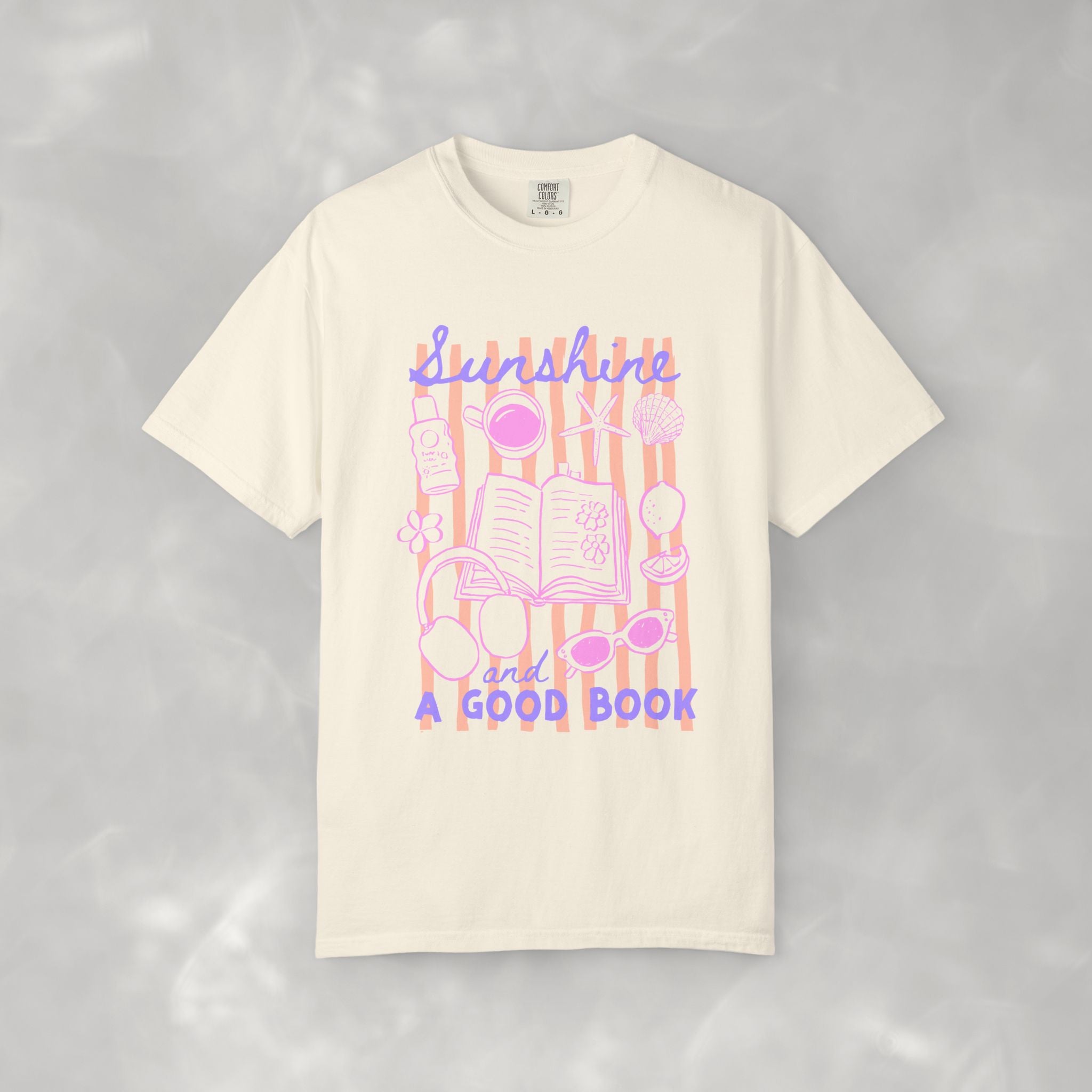 Sunshine and a Good Book, Book Lover Comfort Colors Tee