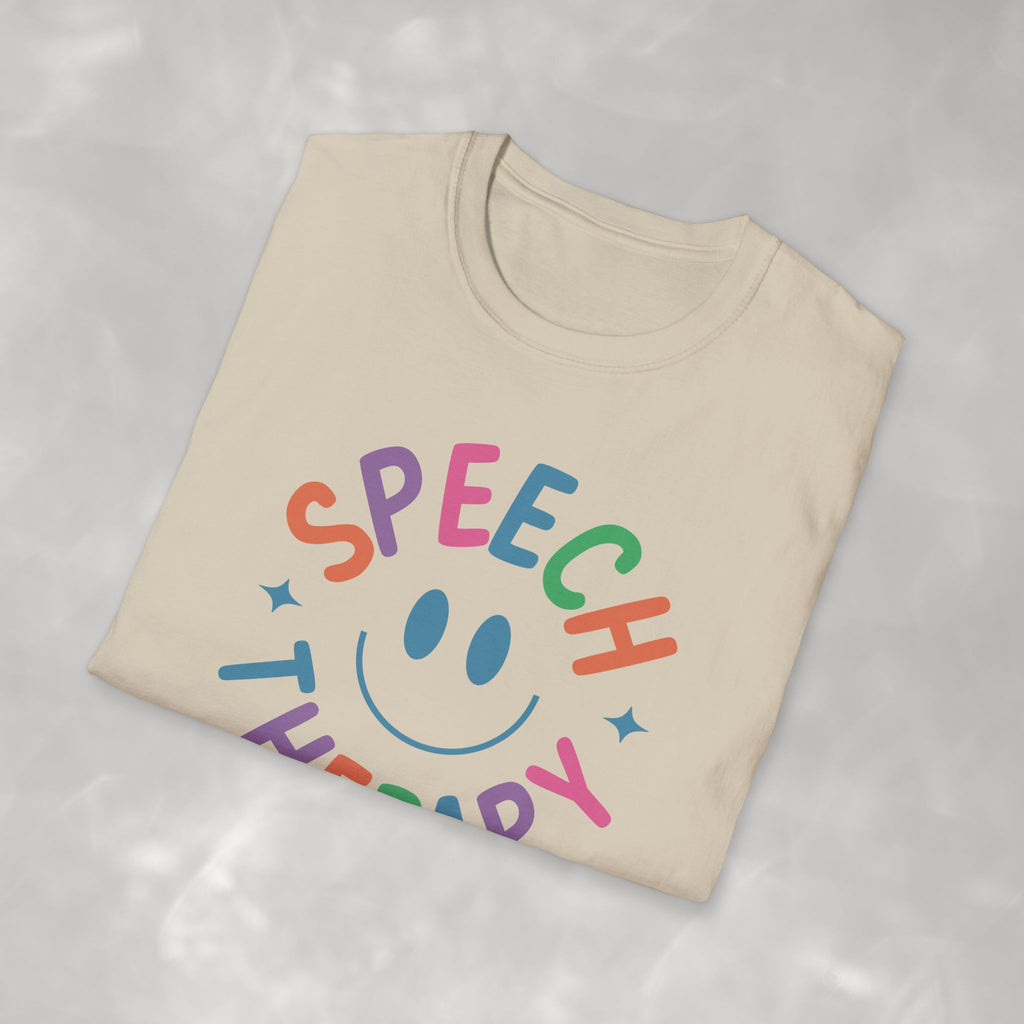 Speech Therapy, Cute Playful Smile, SLP, SLPA Gildan Unisex Softstyle T-Shirt