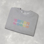 Colorful Rainbow Whimsical Varsity Registered Nurse Gildan Unisex Heavy Blend™ Crewneck Sweatshirt