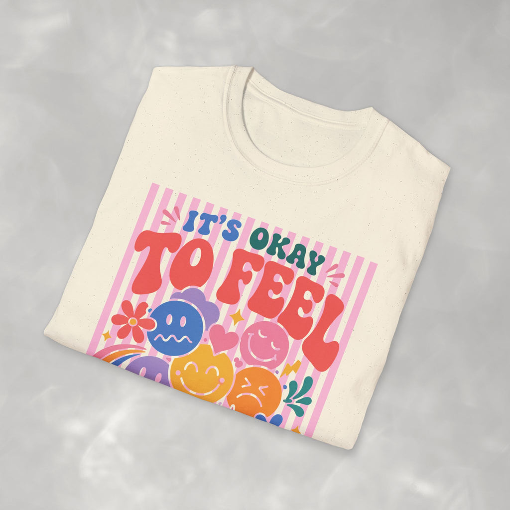 It's Okay to Feel All the Feels, Gildan Unisex Softstyle T-Shirt for OT, PT, Speech, School Therapists