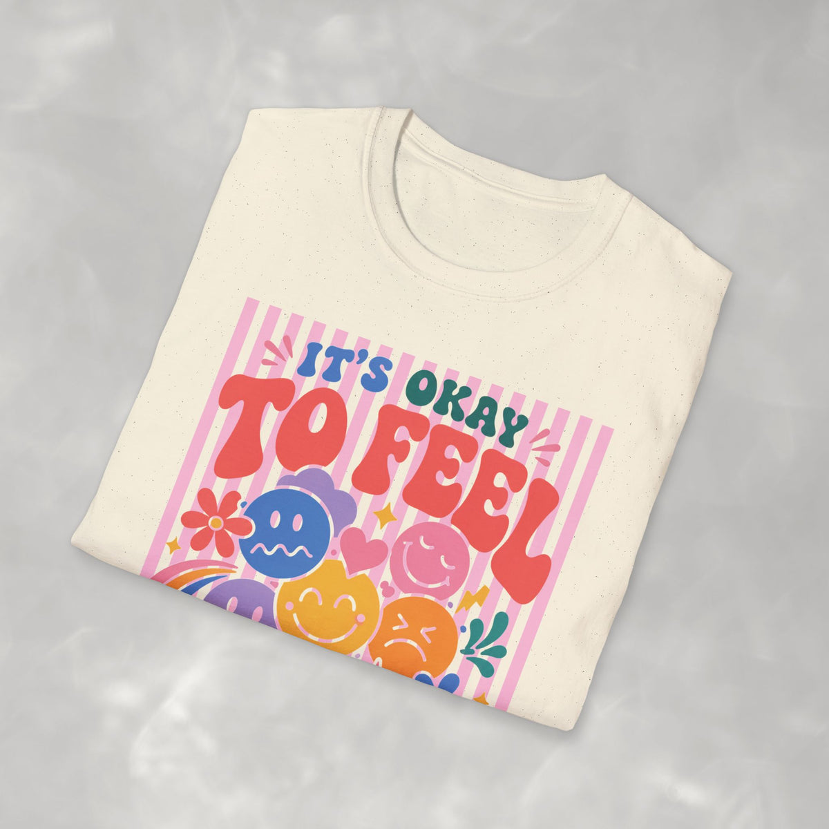 It's Okay to Feel All the Feels, Gildan Unisex Softstyle T-Shirt for OT, PT, Speech, School Therapists