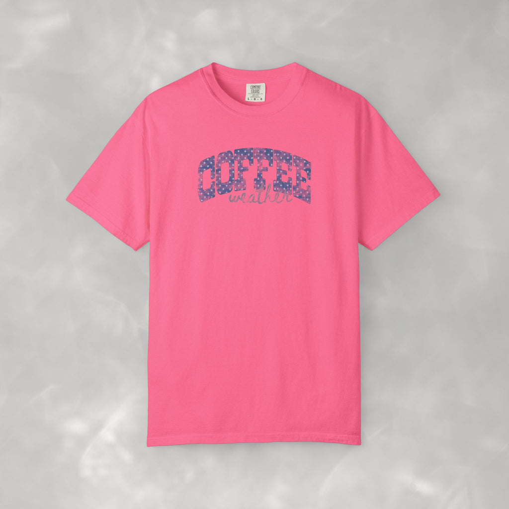 Coffee Weather Distressed Comfort Colors Unisex Garment-Dyed T-shirt