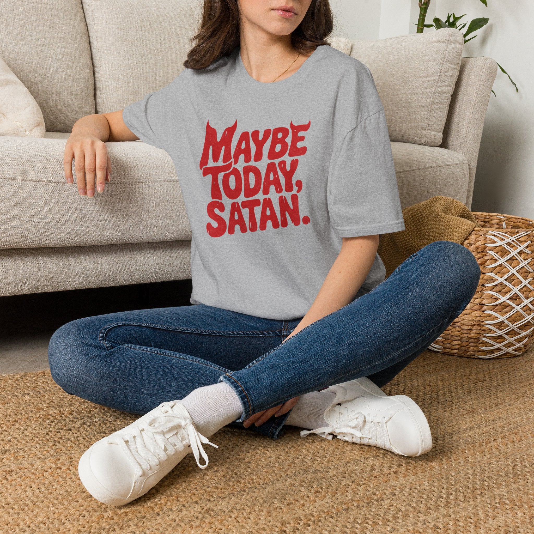 Funny Gothic Maybe Today Satan Comfort Colors Tee
