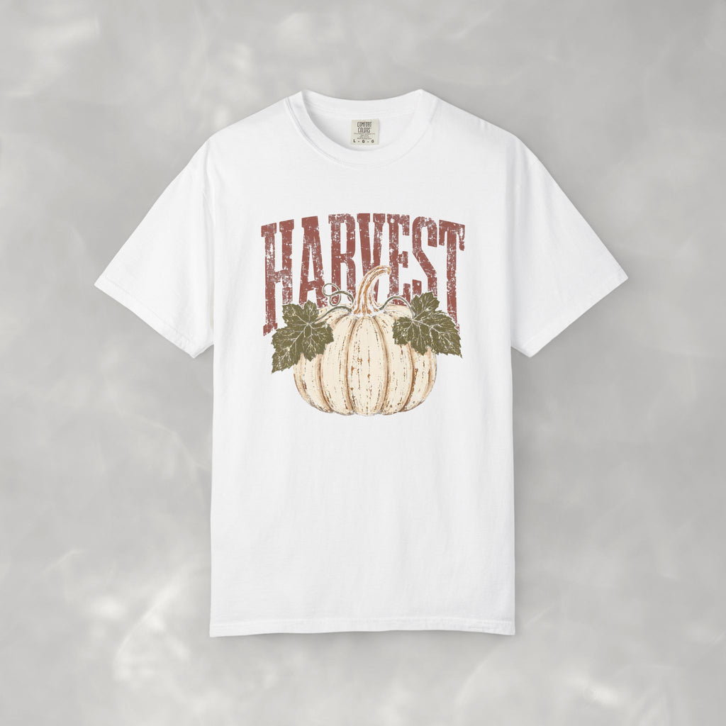 Autumn Harvest, White Pumpkin Retro Comfort Colors Tee