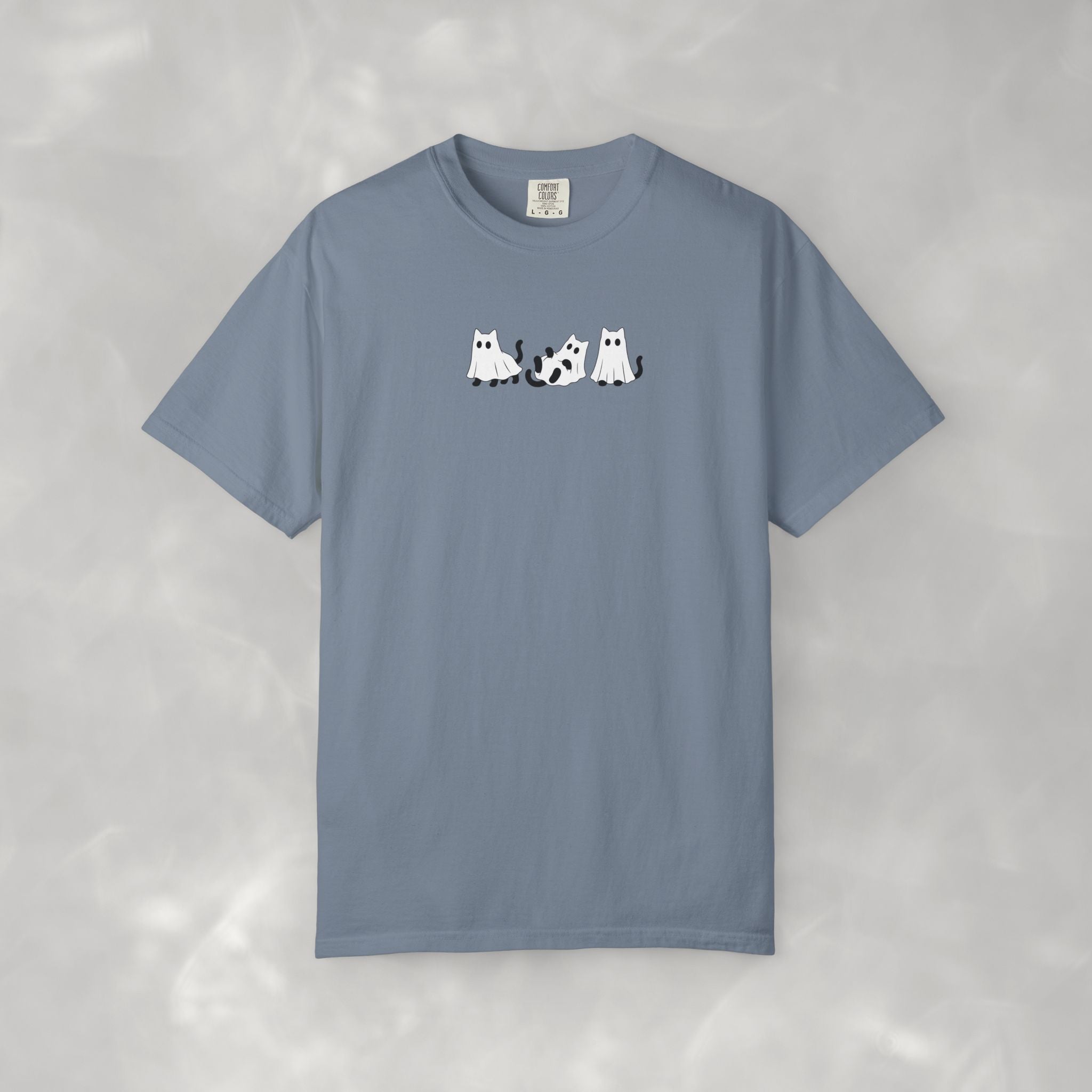 Cute Black Cat Ghosts, Haunted Kitties Halloween Comfort Colors Tee