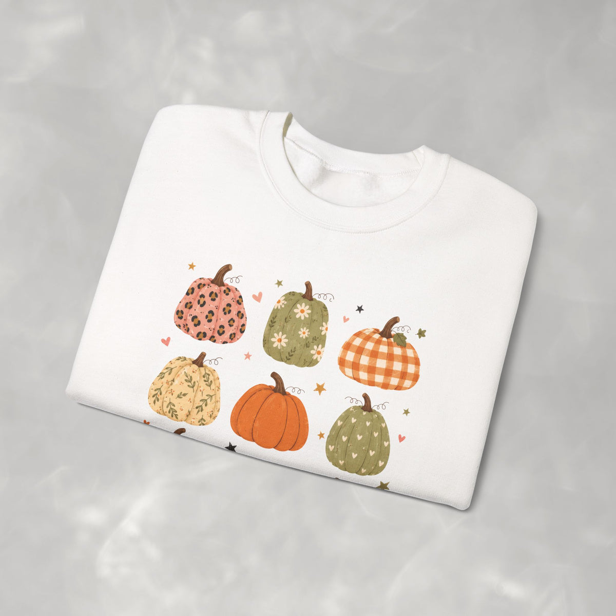 Whimsical Autumn Pumpkins Gildan Unisex Heavy Blend™ Crewneck Sweatshirt for Fall, Thanksgiving