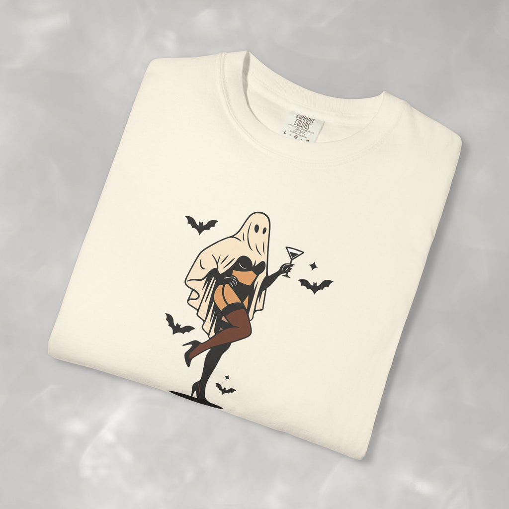 Spooky Retro Ghost Babe Unisex Comfort Colors Tee