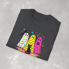 Preppy, Girly, Cute Halloween Ghosts with Cats, Gildan Unisex Softstyle T-Shirt