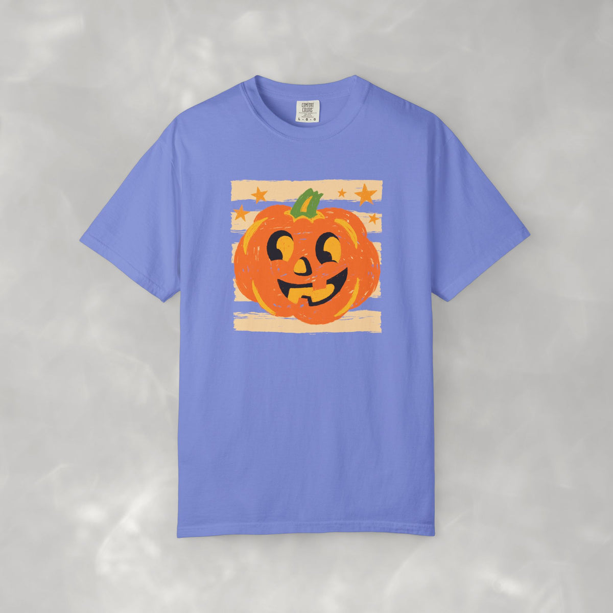 Happy Jack-O-Lantern, Striped Halloween Comfort Colors Unisex Garment-Dyed T-shirt