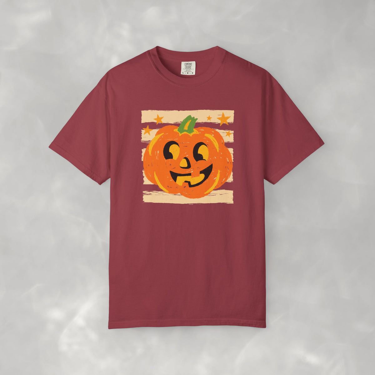 Happy Jack-O-Lantern, Striped Halloween Comfort Colors Unisex Garment-Dyed T-shirt