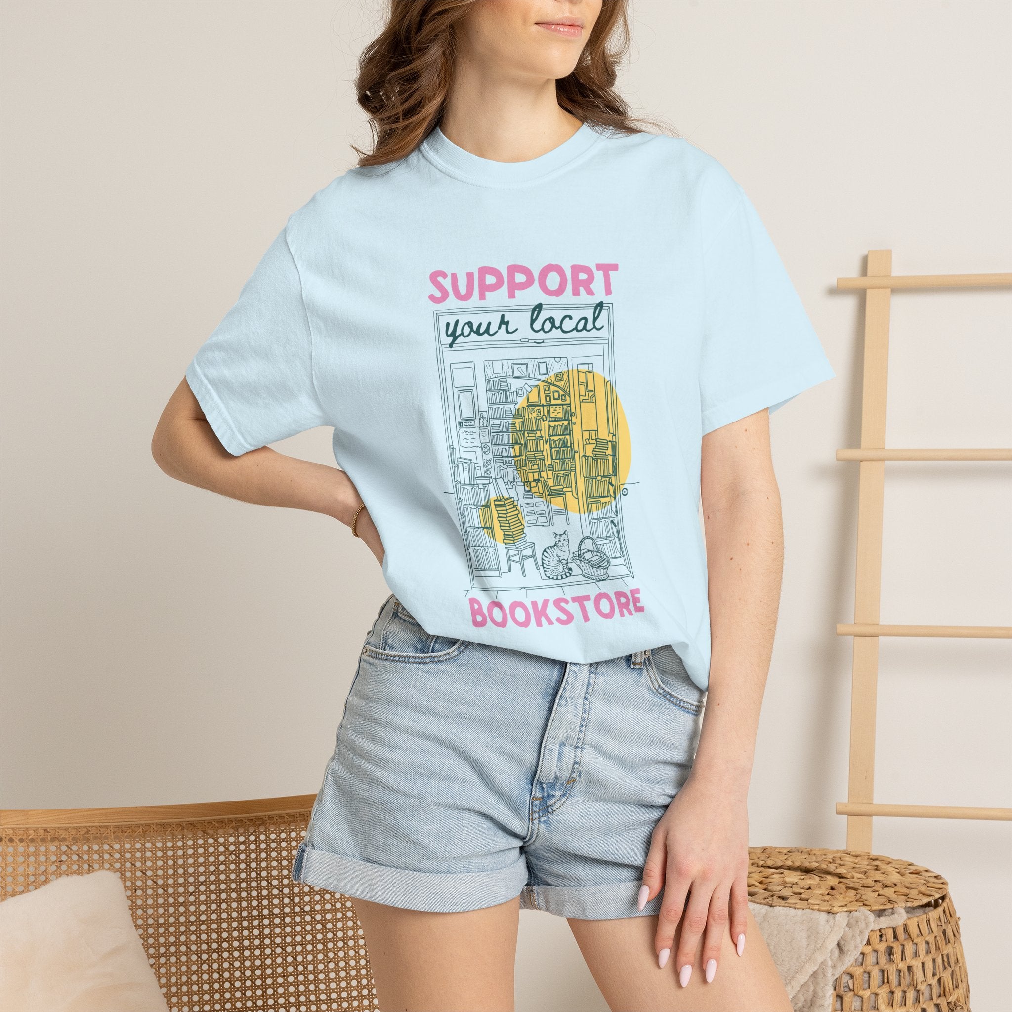 Support Your Local Book Store, Book, Reading Lover Comfort Colors Tee