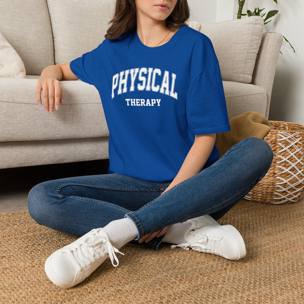 Physical Therapy, Therapist Varsity Style Gildan Unisex Softstyle T-Shirt