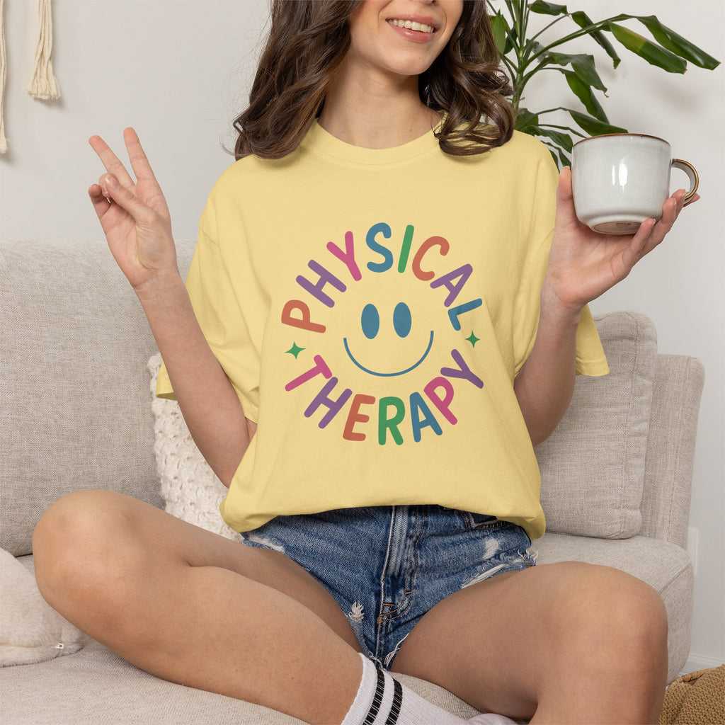 Physical Therapy, Cute Playful Smile, PT, PTA Unisex Comfort Colors Tee