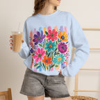 Boho Floral Striped Gildan Unisex Heavy Blend™ Crewneck Sweatshirt