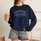 Coffee Weather Distressed Trendy Gildan Unisex Heavy Blend™ Crewneck Sweatshirt for Autumn, Fall