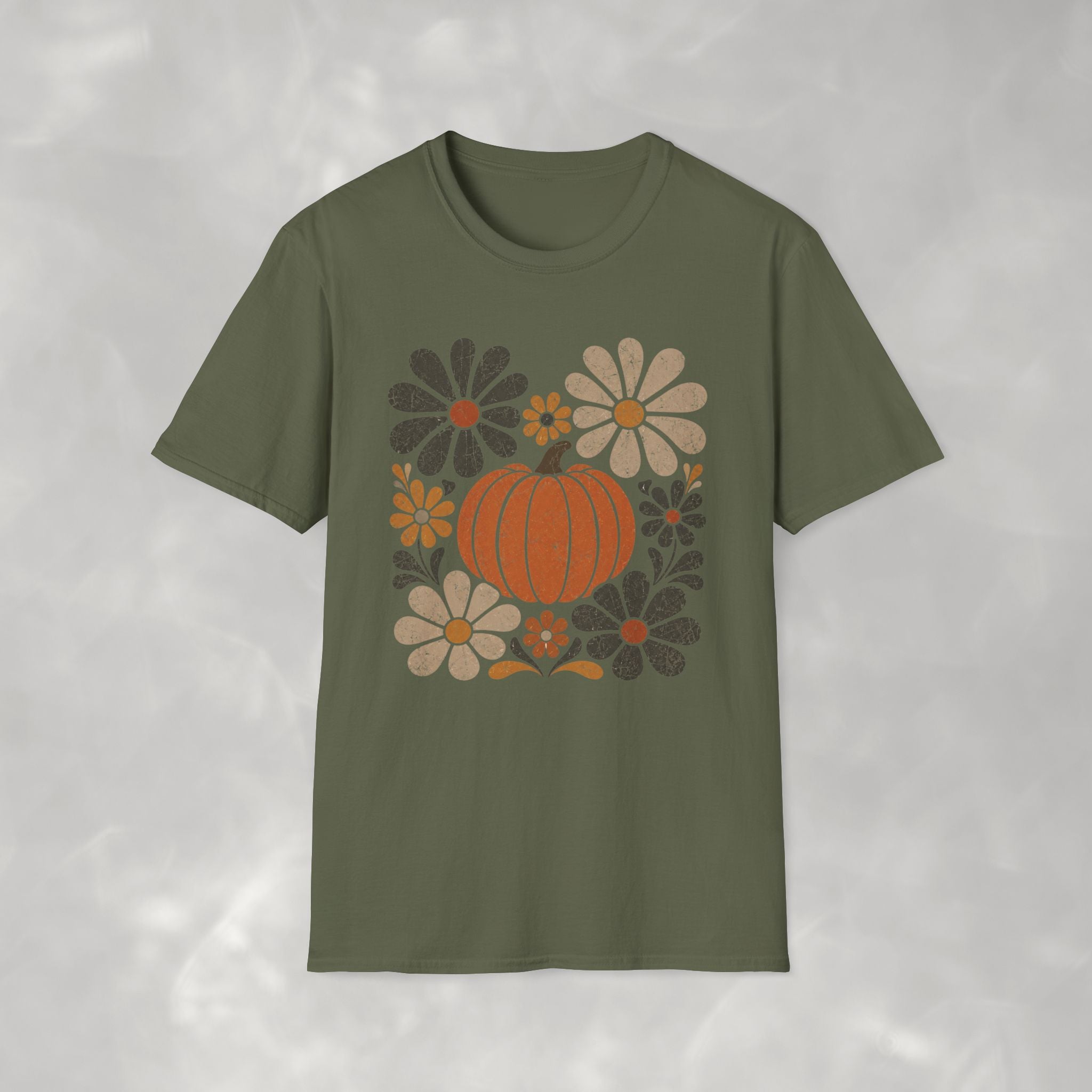 Retro Fall, Autumn Pumpkin Gildan Unisex Softstyle T-Shirt