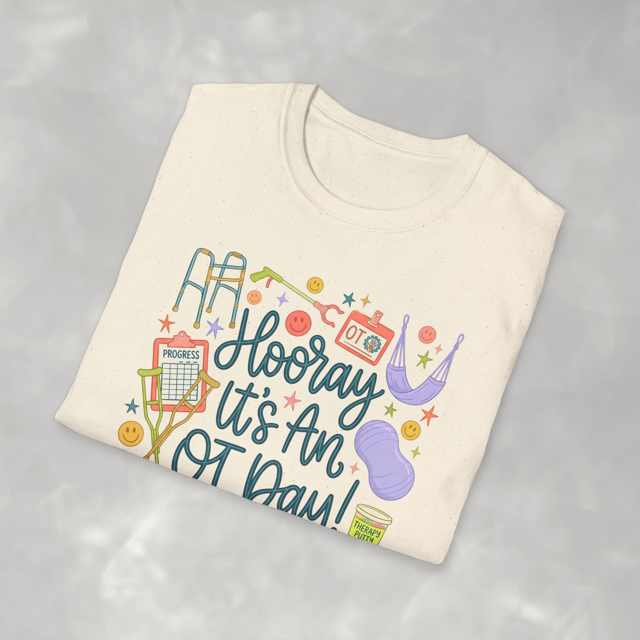Hooray It's an OT Day, Cute, Playful, Pediatric Occupational Therapy, OTR, COTA Gildan Unisex Softstyle T-Shirt