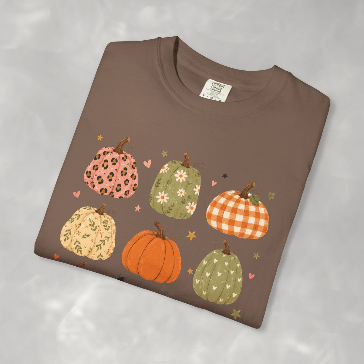 Whimsical Autumn Pumpkins Comfort Color Garment-Dyed T-shirt for Fall, Thanksgiving