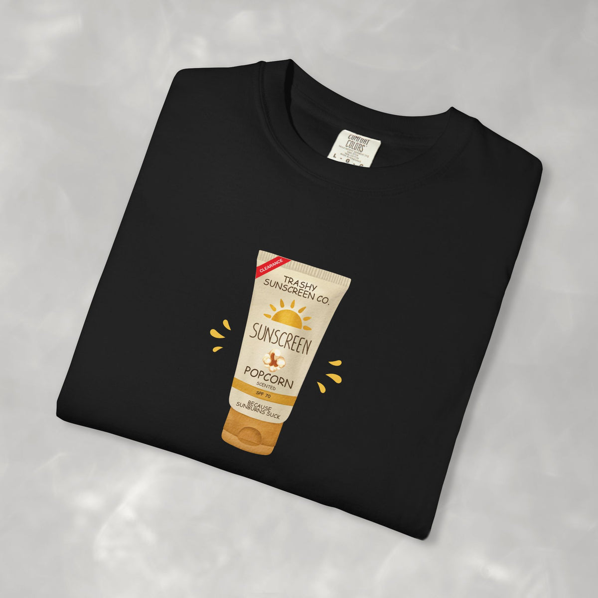 Popcorn Scented Sunscreen, Funny, Random Questionable Concepts Comfort Colors Tee