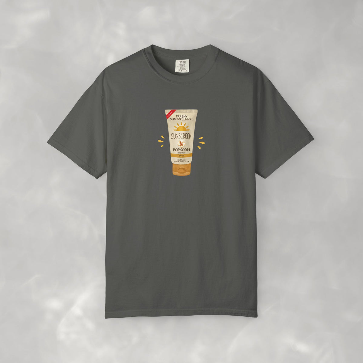 Popcorn Scented Sunscreen, Funny, Random Questionable Concepts Comfort Colors Tee