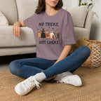 No Tricks Just Chicks, Funny Halloween Chickens in Costumes, Gildan Unisex Softstyle T-Shirt