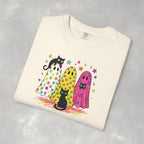 Preppy, Girly, Cute Halloween Ghosts with Cats, Comfort Colors Tee