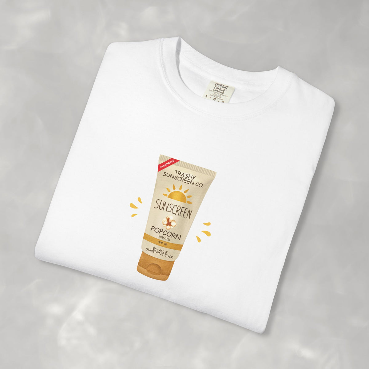Popcorn Scented Sunscreen, Funny, Random Questionable Concepts Comfort Colors Tee