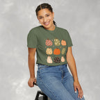 Whimsical Autumn Pumpkins Comfort Color Garment-Dyed T-shirt for Fall, Thanksgiving