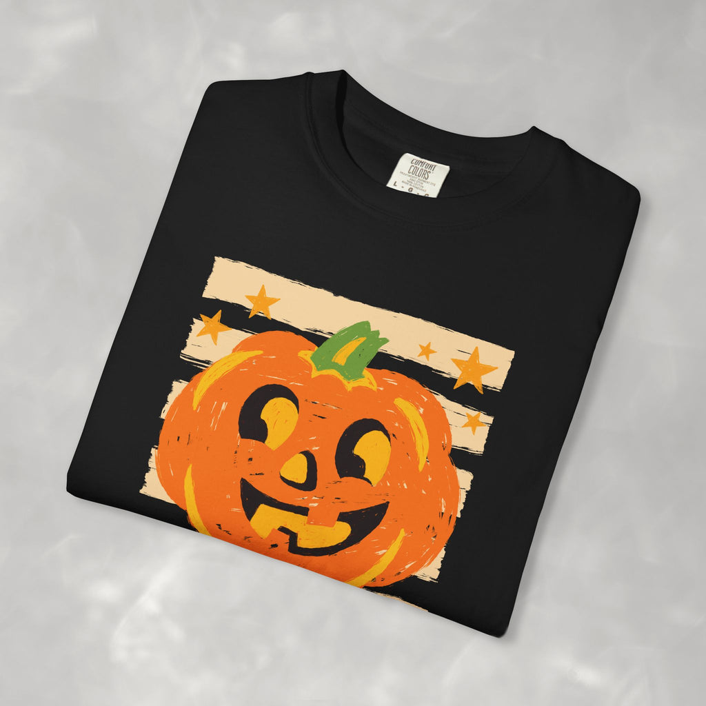Happy Jack-O-Lantern, Striped Halloween Comfort Colors Unisex Garment-Dyed T-shirt