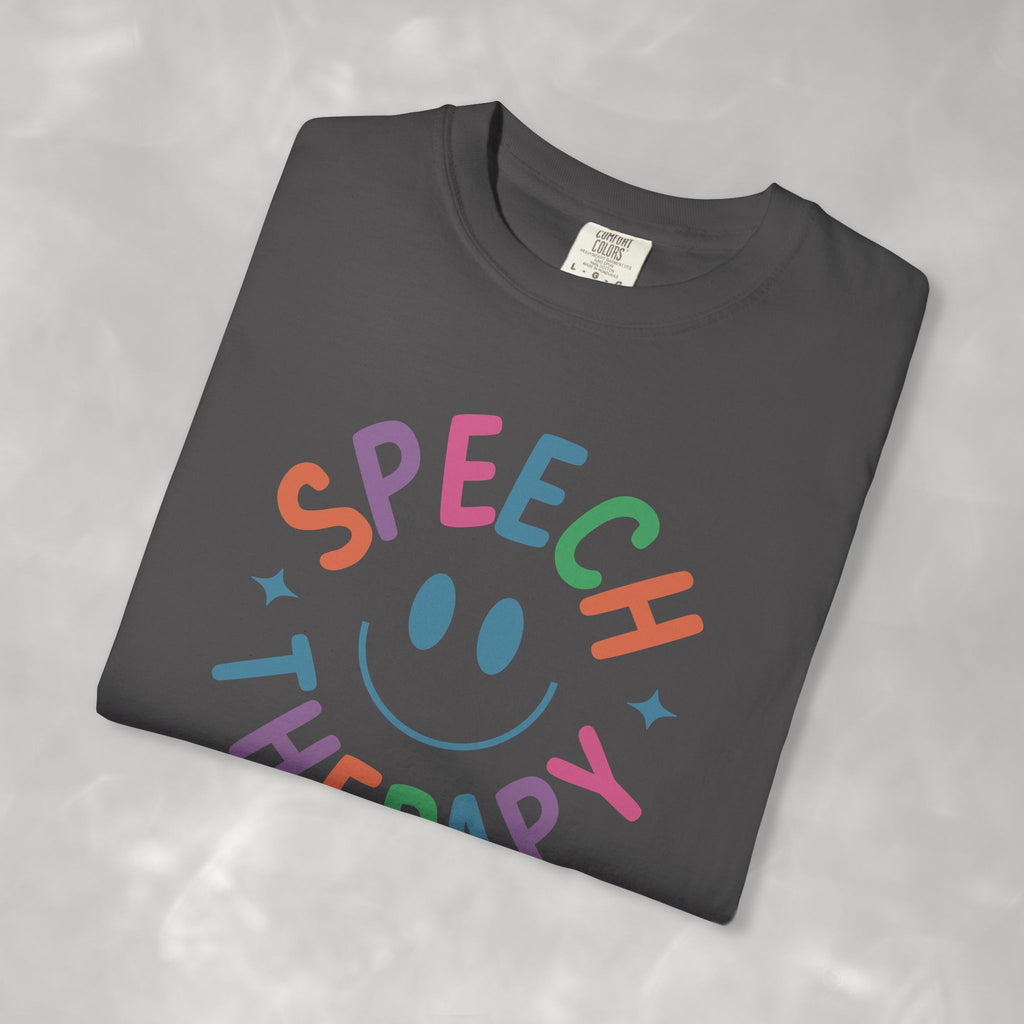 Speech Therapy, Cute Playful Smile, SLP, SLPA Comfort Colors Tee
