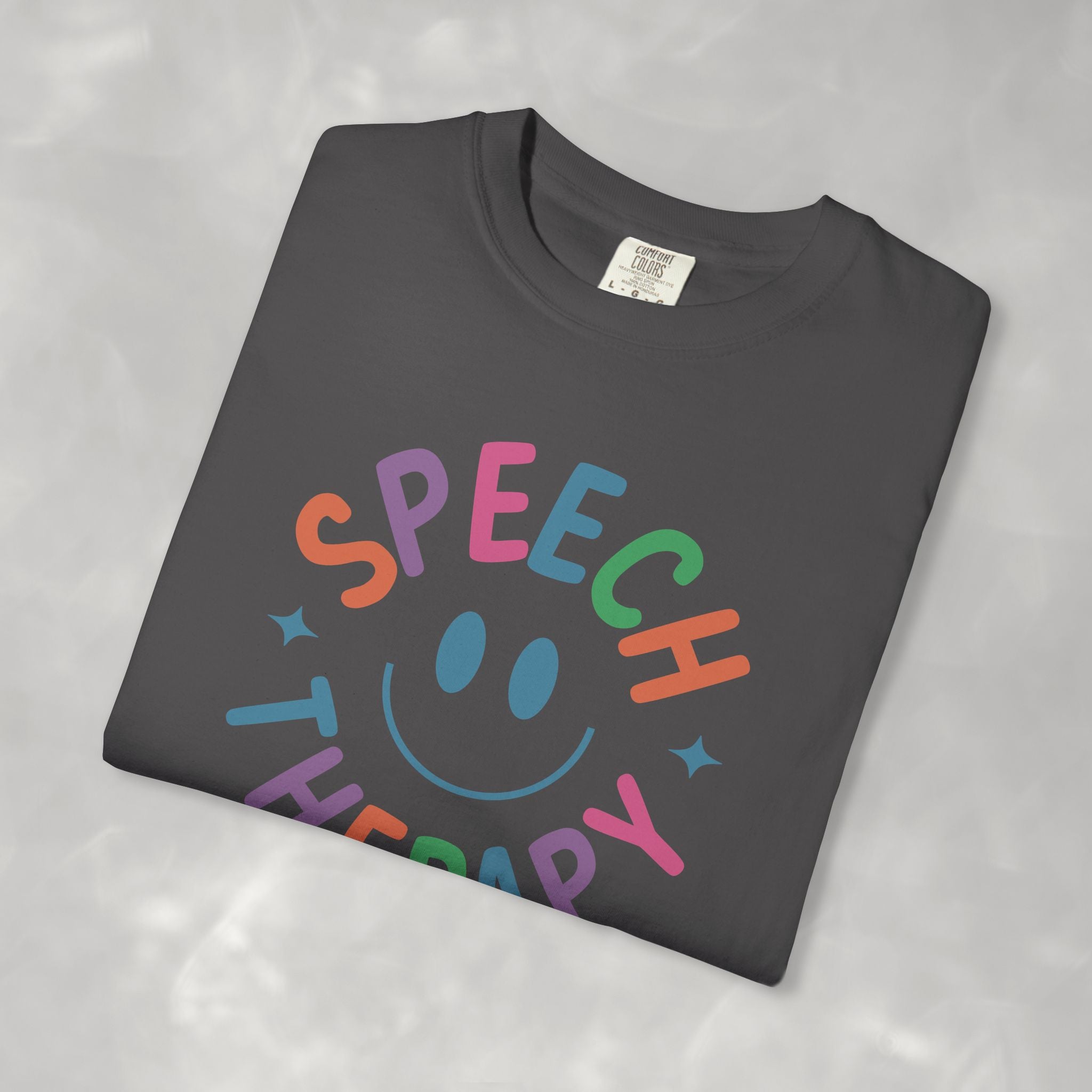Speech Therapy, Cute Playful Smile, SLP, SLPA Comfort Colors Tee