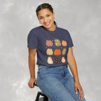 Whimsical Autumn Pumpkins Comfort Color Garment-Dyed T-shirt for Fall, Thanksgiving