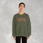 Leopard Print Varsity Nurse Gildan Unisex Heavy Blend™ Crewneck Sweatshirt
