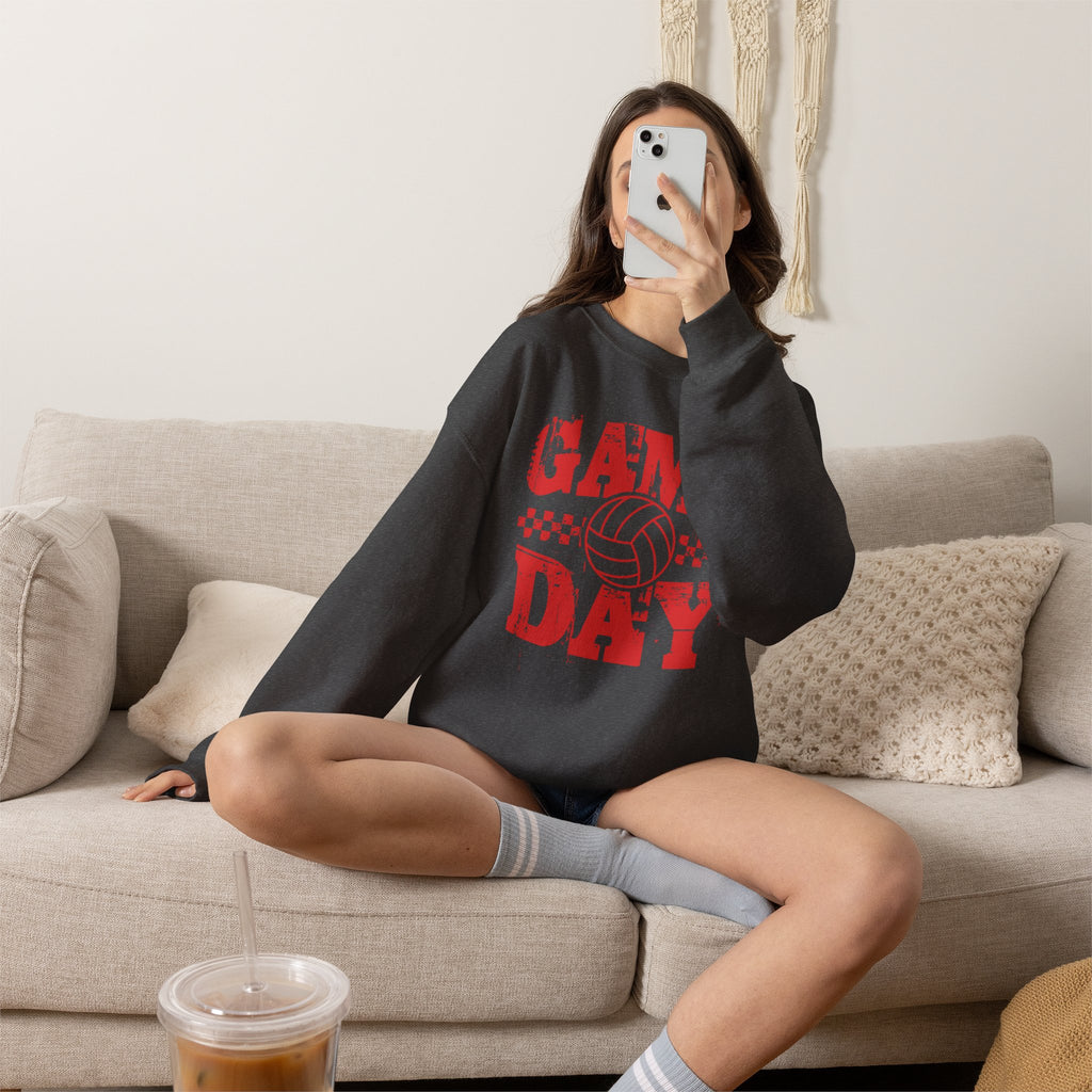 Retro Vintage Volleyball Game Day Gildan Unisex Heavy Blend™ Crewneck Sweatshirt