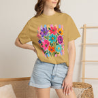Boho Floral Stripes Comfort Colors Tee