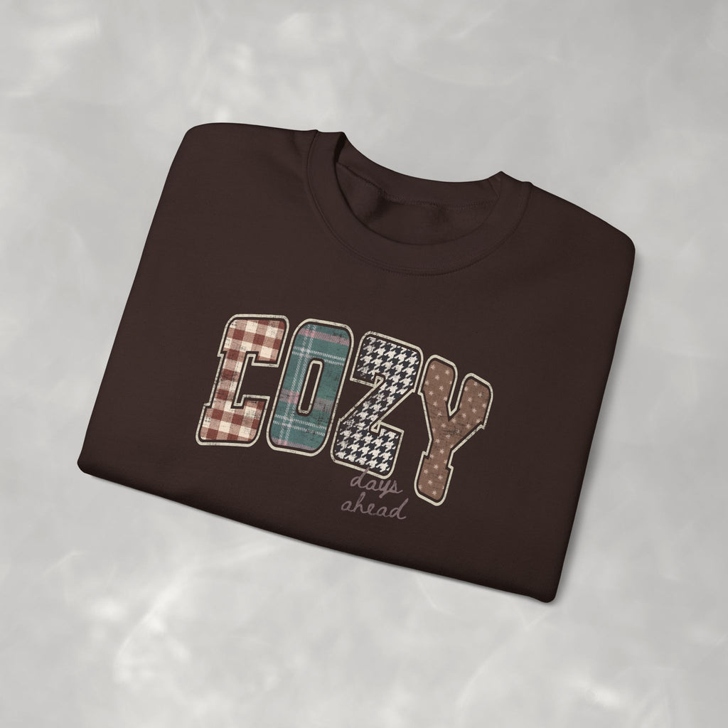 Cozy Days Ahead Cute Trendy Gildan Unisex Heavy Blend™ Crewneck Sweatshirt for Autumn, Fall, Thanksgiving