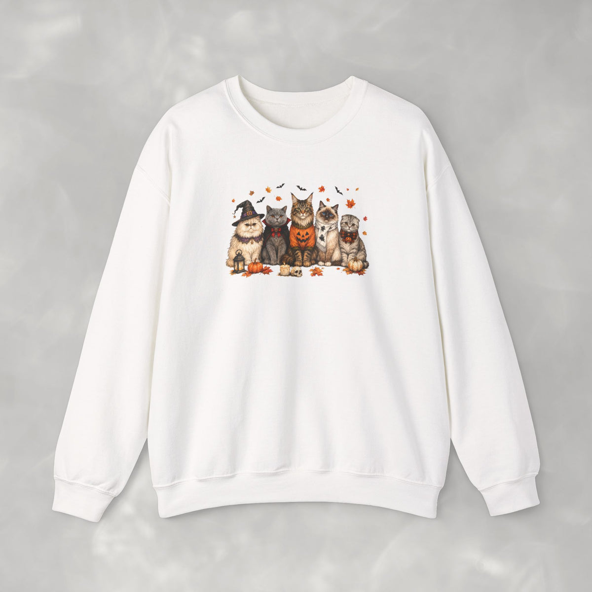 Retro Cats in Halloween Costume Gildan Unisex Heavy Blend™ Crewneck Sweatshirt