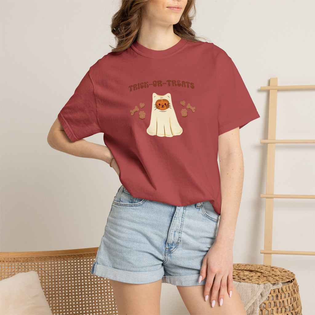 Trick-or-Treats Cute Funny Halloween Cat Lover Comfort Colors Garment-Dyed T-shirt