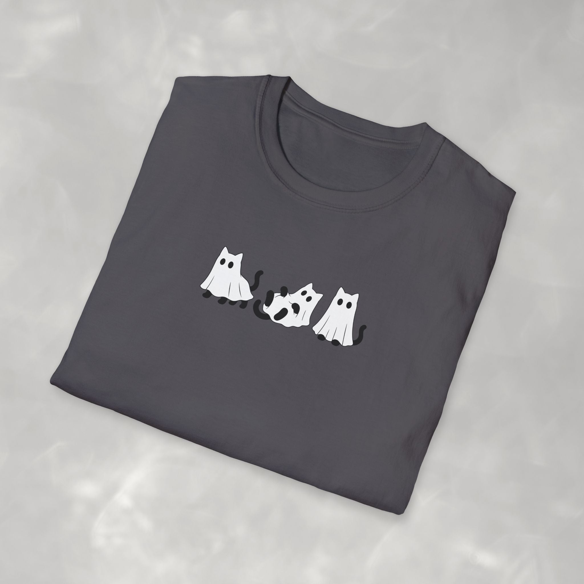 Cute Black Cat Ghosts, Haunted Kitties Halloween Gildan Unisex Softstyle T-Shirt