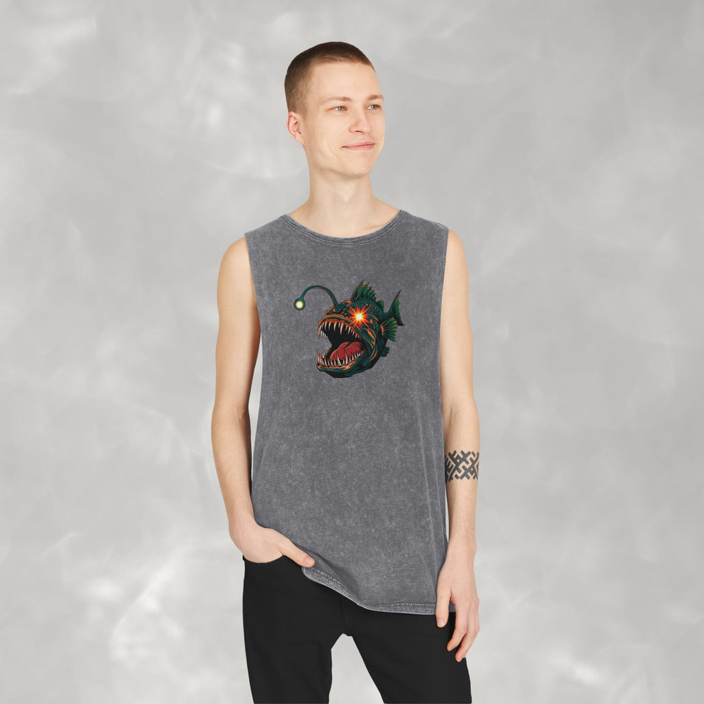 Short Fuse, Angler Fish Questionable Concepts Unisex Stonewash Tank Top