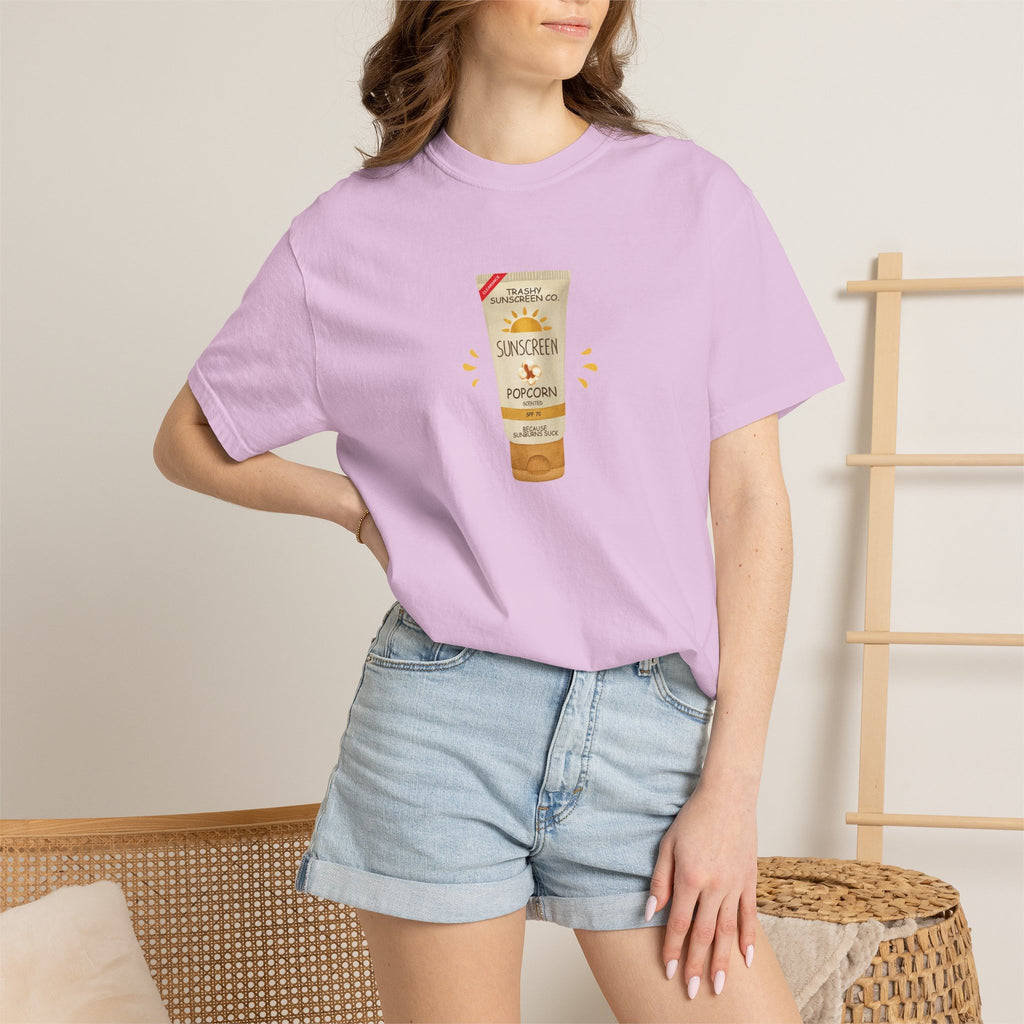 Popcorn Scented Sunscreen, Funny, Random Questionable Concepts Comfort Colors Tee