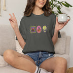 Cute Halloween Spooky Stamps with Cat, Jack-O-Lanter, Skeleton, Comfort Colors Tee