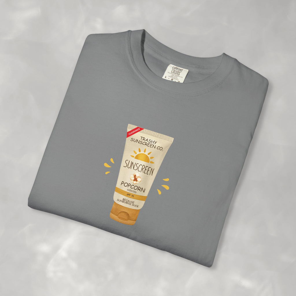 Popcorn Scented Sunscreen, Funny, Random Questionable Concepts Comfort Colors Tee