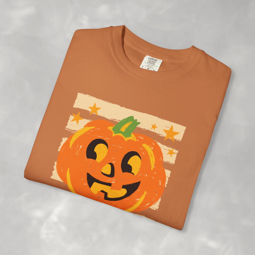 Happy Jack-O-Lantern, Striped Halloween Comfort Colors Unisex Garment-Dyed T-shirt