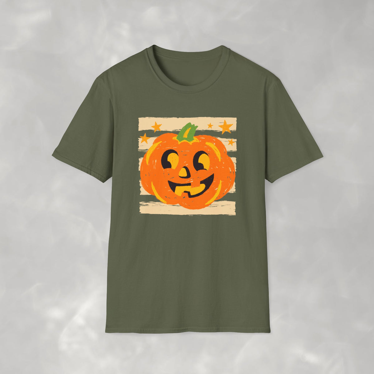 Happy Jack-O-Lantern, Striped Halloween Gildan Unisex Softstyle T-Shirt