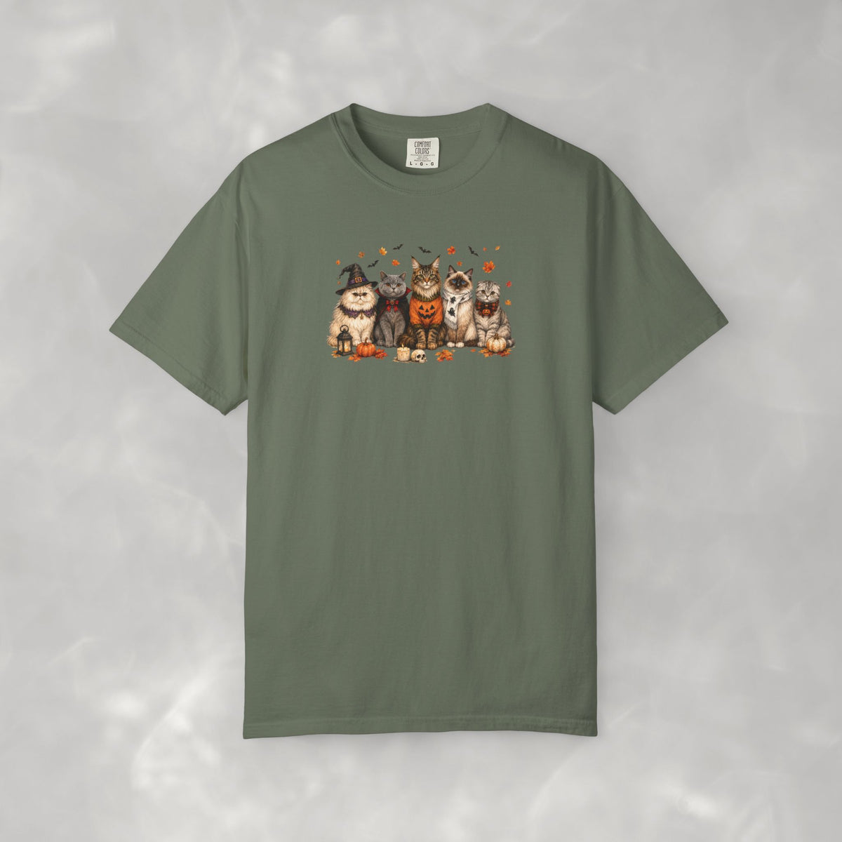 Retro Cats in Halloween Costumes Unisex Comfort Colors Tee