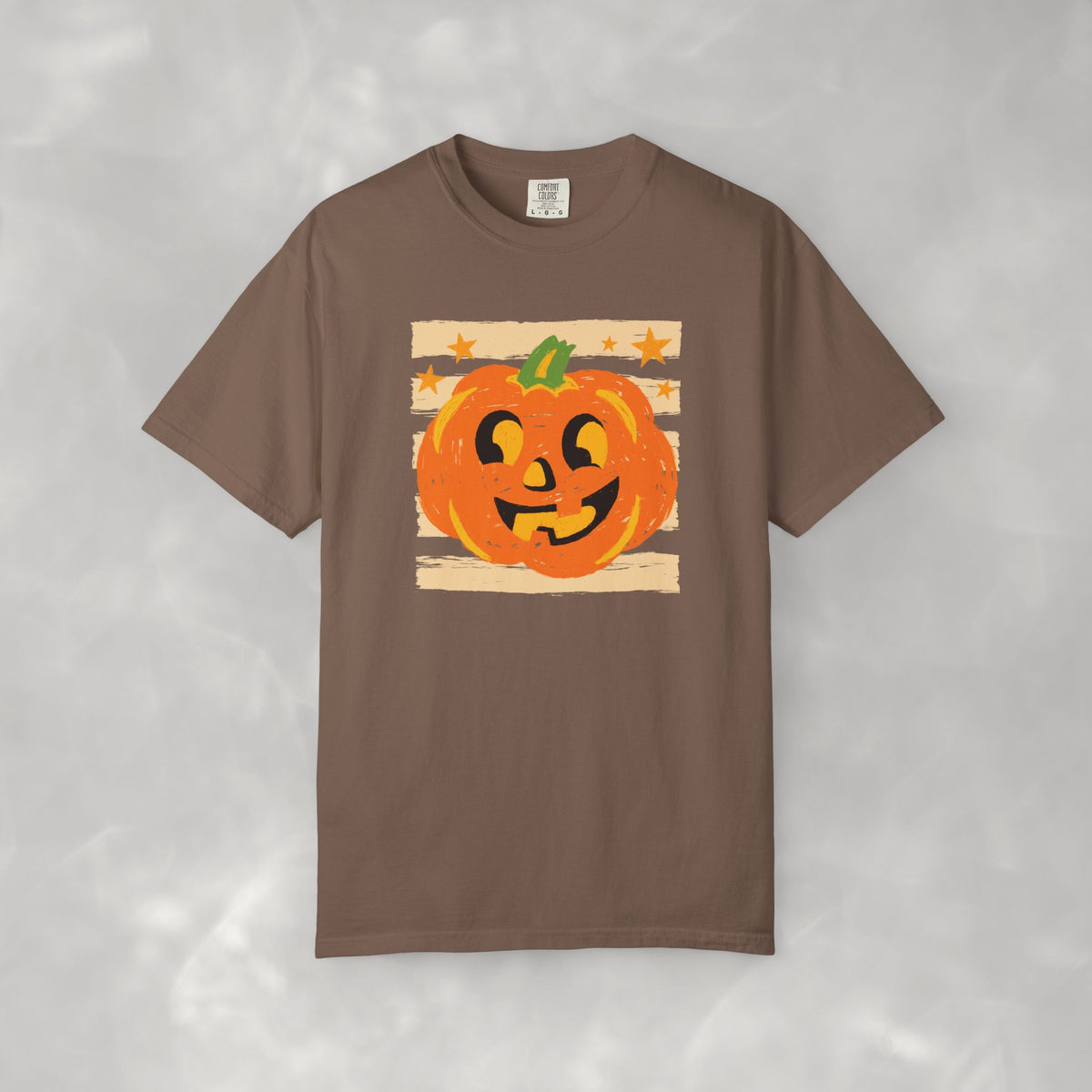 Happy Jack-O-Lantern, Striped Halloween Comfort Colors Unisex Garment-Dyed T-shirt