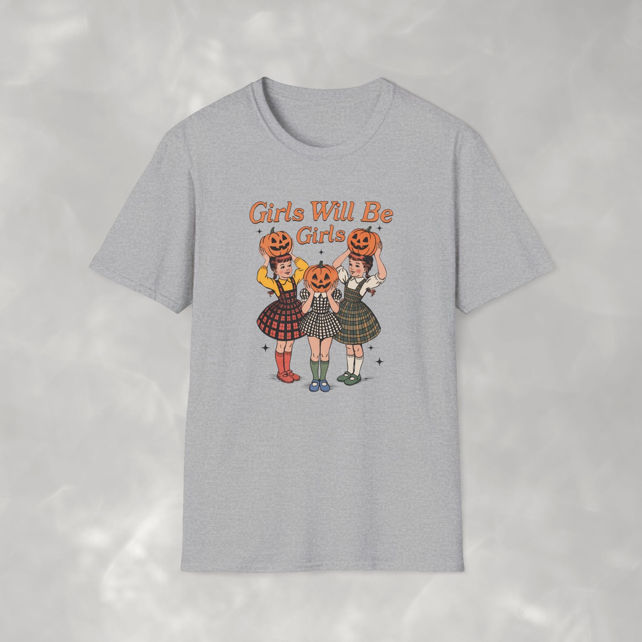 Girls Will Be Girls, Funny Vintage Retro Halloween Gildan Unisex Softstyle T-Shirt