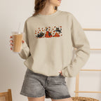 Cute Black Cats Playing in Autumn Leaves, Gildan Unisex Heavy Blend™ Crewneck Sweatshirt